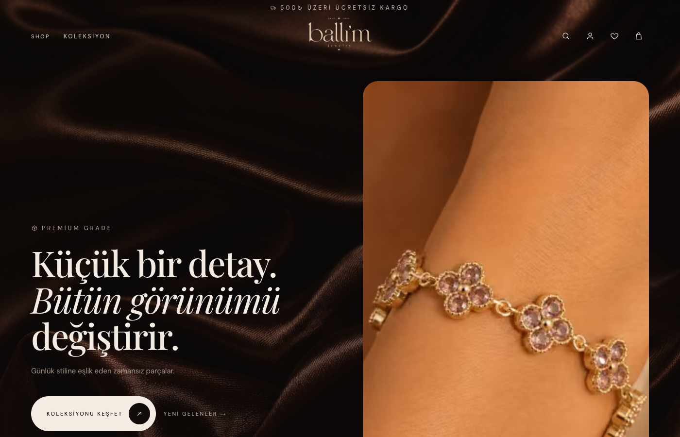 Ballı'm Jewelry site önizlemesi