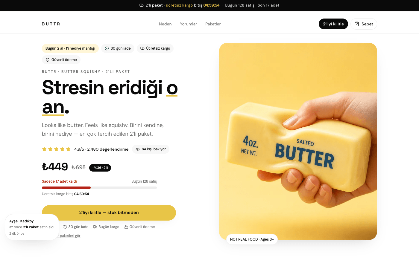 BUTTR site önizlemesi
