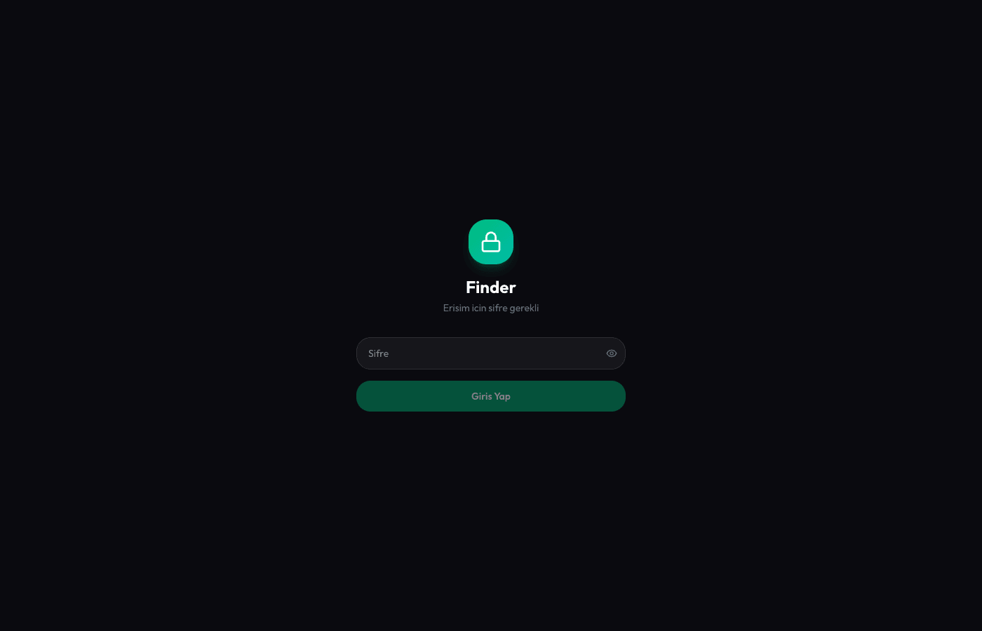 Finder site önizlemesi